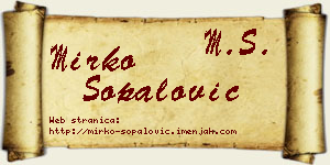 Mirko Šopalović vizit kartica